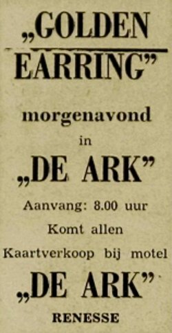 Golden Earring show ad Renesse - De Ark August 11, 1970
